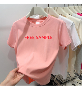 RUICHI Échantillon Gratuit T-<span class=keywords><strong>shirt</strong></span> d'été personnalisé pour <span class=keywords><strong>femme</strong></span> à col rond et <span class=keywords><strong>manches</strong></span> courtes, nouveau pull en <span class=keywords><strong>coton</strong></span> basique pour <span class=keywords><strong>femme</strong></span> - Product Image 1
