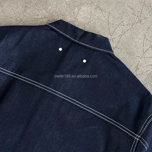 Custom Service Casual Fit Wear 100% Cotton <b>Blank</b> Jeans Denim Jackets for Men High Quality Heavy <b>Weight</b> <b>Blank</b> Design Denim Jacket - Product Image 4
