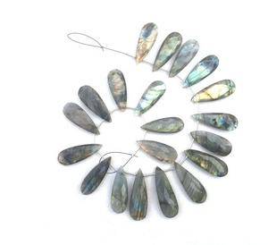 10 Pieces Faceted Pear Shape Natural <b>Labradorite</b> Gemstone Briolette Beads Blue Flash Wholesale Manufacturer Genuine High Quality - Product Image 1