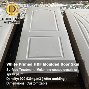 Peau de porte décorative en mélamine blanche HDF moulée, 920-930 kg/m³, haute résistance après moulage - Product Image 1