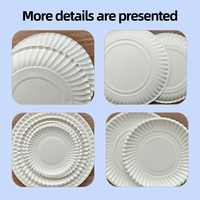 Assiettes en papier rondes classiques écologiques de 6 pouces, 1000 pièces, blanches, non enduites, jetables, pour fêtes et desserts, en vrac