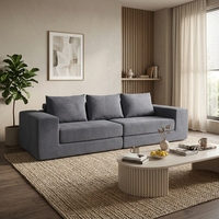 Modulares Cloud Konvertierbares L-förmiges Schlafsofa Vakuumkomprimierter Schwamm Stoffbezug