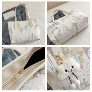 New <b>Large</b> PU <b>Canvas</b> Tote <b>Bags</b> for Women Zipper Closure Candy Pattern Fashion Portable Solid Color <b>Bags</b> for Daily Commuting - Product Image 6