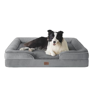 Pet <strong>Bed</strong> Factory Wholesale Luxury Dutch Velvet Fabric <strong>Memory</strong> <strong>Foam</strong> Pet <strong>Dog</strong> <strong>Bed</strong> Waterproof <strong>Dog</strong> <strong>Beds</strong> Large with Non-slip Bottom - Product Image 1