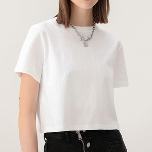 Summer 100% Cotton Sexy Casual Acid Wash Retro Embroidery Print Short Navel Cropped <strong>Crop</strong> <strong>Tops</strong> for Women <strong>Crop</strong> <strong>Top</strong> T-Shirt - Product Image 6