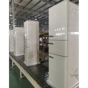 Réfrigérateur rétro 202L réfrigérateur à trois portes <span class=keywords><strong>rouge</strong></span> bleu jaune blanc couleur congélateur en bas prix d'usine OEM réfrigérateur domestique - Product Image 3