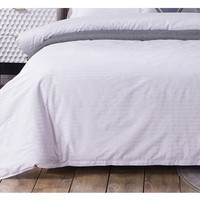 SANHOO - Ensemble de literie rayé en coton égyptien 100% - Drap de lit simple personnalisé pour hôtel - 100% coton - Luxe