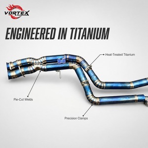ระบบท่อไอเสียแบบ Catback ยี่ห้อ Vortex Titanium สำหรับ BMW M2 M2C F87 N55 3.0T ปี 2014-2019 ปลายท่อแบบ Quad Tip สีฟ้าผ่านการอบชุบด้วยความร้อน พร้อมชุดยึดติดตั้ง - Product Image 3