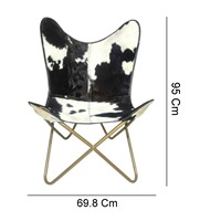 Fauteuil papillon de luxe en cuir véritable avec structure robuste et assise moelleuse pour une expérience de détente optimale dans le salon ou la chambre.