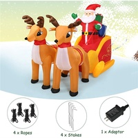Vibomlook — homme de noël gonflable, décor d'extérieur, Double cerf avec bride, pour décoration de noël