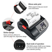 Printer Thermal Nirkabel 80mm Genggam Portabel Printer Barcode Saku Printer Stiker Label Bluetooth