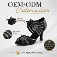 Chaussures de danse sexy pour femmes, chaussures de danse latine en satin brillant, chaussures de danse de salon pour femmes, chaussures à semelle souple, sandales à talons hauts et fins