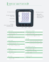 Medidor de Energía Digital Trifásico Multifunción con Pantalla LCD ES72Y, Comunicación RS485 Modbus-RTU, Precisión 0.5, Armónicos del 2° al 31°
