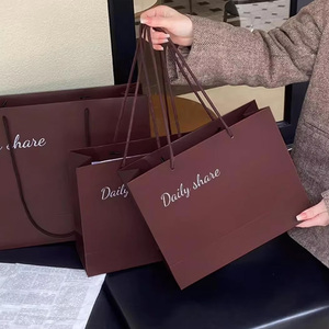 Wholesale Durable Holidays Hats Shoes Clothing Extra Large <strong>Wine</strong> Red Gift Packaging <strong>Bags</strong> with Ribbon Luxury Shopping Paper <strong>Bag</strong> - Product Image 3