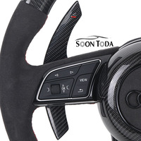Volant en fibre de carbone avec LED pour Audi A1 A3 A4 A6 Q3 Q5 8P 8V 8K B8 C7, style sport, amélioration de l'intérieur de la voiture, accessoires