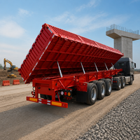 Semi-remorque benne basculante robuste à 3 essieux 60-80T pour le transport d'infrastructure minière avec châssis renforcé et contrôle de basculement fiable