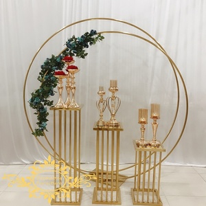 Double Ring Dia 200cm Golden Backdrop Panel circle wedding backdrop stand