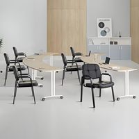 Chaise de réunion de bureau au design traditionnel pour la formation du personnel, salle d'attente avec accoudoirs confortables sans roues
