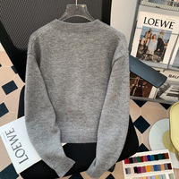Cardigan d'automne décontracté pour femmes avec logo personnalisé Pull en tricot jacquard avec logo en forme de dessin animé