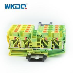 JPT 10 QU PE Universal DIN Rail 4 Conductor Push-In Spring Ground Terminal Blocks - Product Image 1