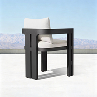 Ensemble de salle à manger de luxe moderne toutes saisons pour patio et jardin, mobilier d'extérieur en métal, table et chaises, fauteuil de jardin en aluminium pour villa
