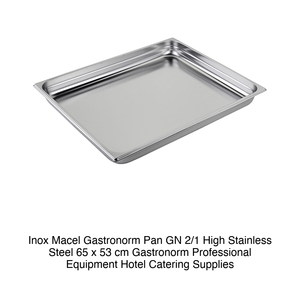 Recipiente para Alimentos GN 2/1 de Acero Inoxidable 18/10, 65 × 53 × 6.5 h cm, 2980 g, Inox, Macel - Product Image 2