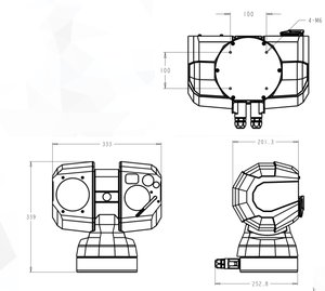 Kamera PTZ Dual-Sensor IP66 5-in-1 rakitan, kamera termal dan terlihat dengan giroskop dua sumbu - Product Image 3