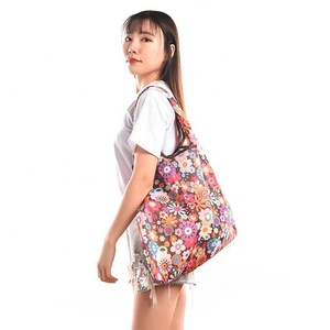 再利用可能なポケットトートバッグRPETプリント折りたたみ式ショッピングバッグ - Product Image 4