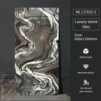 Luxe grande taille 600*1200mm carrelage en marbre salon hall de l'hôtel carrelage de sol poli fond en céramique carreaux émaillés en porcelaine