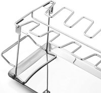 Soporte Vertical para Asador de Acero Inoxidable de 14 Ranuras, Plegable, para Alitas de Pollo, Patas, Parrilla, Bandeja de Goteo, Ahumador, Horno Incluido