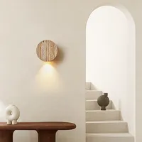 Applique Murale LED Décorative Crème Nordique en Pierre Jaune Naturelle pour Chevet, Salon, Restaurant, Couloir, Escalier, Style Wabi Sabi