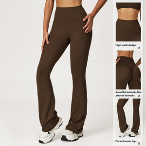 XW-TZ8232-1 новая одежда, оптовая продажа, толстовка с длинным рукавом, укороченный топ, одежда для фитнеса, спортивный костюм, расклешенные брюки для женщин - Product Image 4