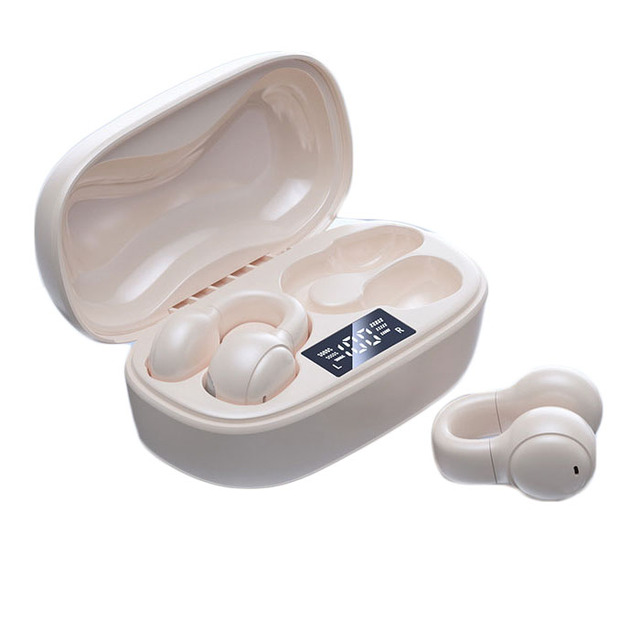 OWS Wireless for 5.3 Earbuds Ear-Clip Noise Cancellation Clear Call Digital Display IPX4 Waterproof HiFi Sound Type-C