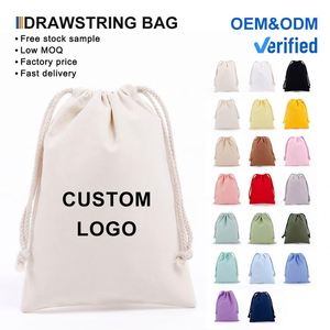Sac à cordon personnalisé avec logo, en tissu doux coloré, en mousseline, en calicot, en toile de coton, avec double cordon - Product Image 3
