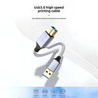 Cable de Datos USB 3.0 de Alta Velocidad con Cabeza Cuadrada, Conductor de Cobre y Revestimiento de Aleación de Aluminio para Impresoras y Discos Duros Externos
