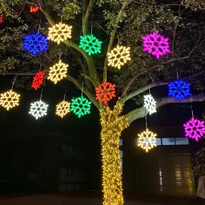Popüler kar taneleri ışık açık ağaç dekoratif ışık LED 2D 3D noel ışıkları