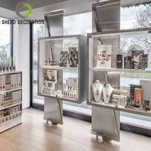 Vitrine de présentation en verre de luxe sur mesure pour la décoration de magasins de bijoux commerciaux, mobilier haut de gamme pour magasins de bijoux - Product Image 6