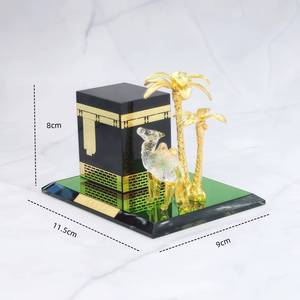 Modelo de la Kaaba en cristal de alta calidad, regalo musulmán para la Umrah con palmera y camello, duradero y reutilizable para uso en interiores. - Product Image 1