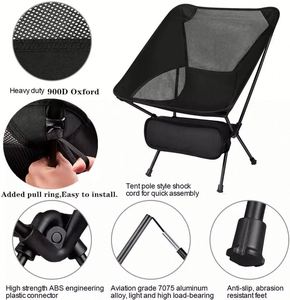 Chaise de plage portable, pliable, pour la randonnée, le camping, la pêche en plein air - Product Image 4