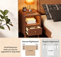 Chevet de chambre à coucher ultra-fin multifonctionnel en noyer massif, mini, petit, pour espaces restreints, 30 cm, moderne, simple, armoire de rangement