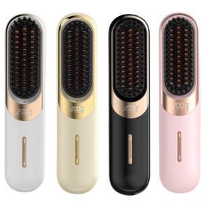 Rechargeable Portable Home Comb Straightener Brush Ion Hair Care Hot Comb Hair <b>Tool</b> Ceramic Straightener Cordless - Product Image 1