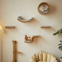 Meubles pour chats en bois massif sur mesure, système d'escalade pour chats, arbre à chat mural, design moderne pour la maison