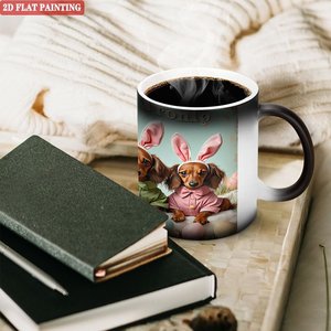 Thanksgiving Mug 11oz Frosted Black <b>Ceramic</b> Heat Sensitive Blank <b>Cup</b> - Product Image 3