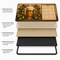 Tapis de souris de jeu rétro vintage XL avec dessous rond assorti, surface en tissu, base en caoutchouc