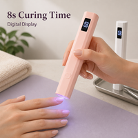 Lampe à ongles portable avec écran numérique, temps de durcissement de 8 secondes, conception rechargeable USB C pour la manucure à domicile et en salon