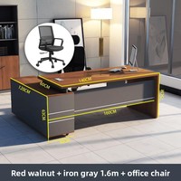 Ensemble table et chaises robustes et sûrs, plateau de table de 25 mm d'épaisseur, avec armoire, bureau simple