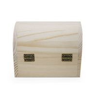 Porte-clés inachevé coffre au trésor en bois boîtes bois bricolage artisanat boîtes de rangement avec charnière pour cadeaux personnalisé