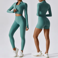 Ensemble de Sport Personnalisé avec LOGO, 3 Pièces, Vêtements d'Athlétisme pour Femmes, Tenue de Fitness et Yoga, Ensembles d'Entraînement de Gymnastique pour Femme