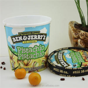 Taza de papel de helado de alta calidad con impresión de 473ml <span class=keywords><strong>pinta</strong></span> con tapa de papel - Product Image 2