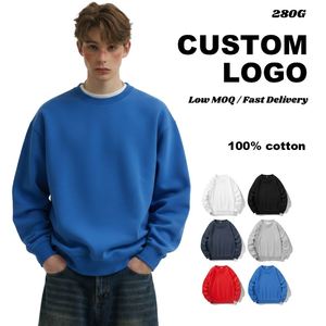 280G Winter Long Sleeve Crew Neck Pullover Base Shirt Loose <b>Combed</b> Cotton New Autumn Apparel - Product Image 2